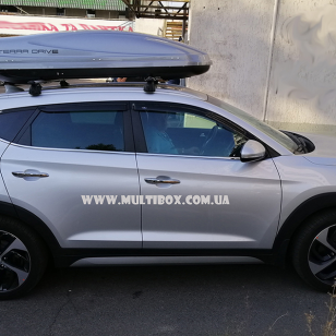 Автомобильный бокс Терра Драйв 480 серый глянец на Hyundai Tucson