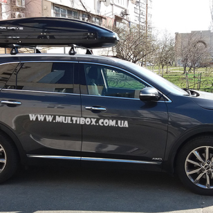 Автомобільний бокс Terra Drive 480 чорний глянець на Kia Sorento