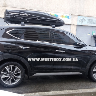Автомобильный бокс Terra Drive 480 черный глянец на Hyundai Tucson