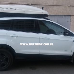 Автомобильный бокс Terra Drive 480 DS белый глянец на авто Ford Kuga