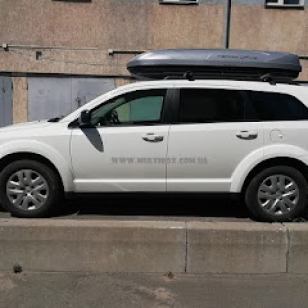 Автомобільний бокс Terra Drive 600 сірий матовий, двосторонній на Dodge Journey, сірий матовий