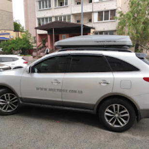 Автомобільний бокс Terra Drive 500 сірий матовий, двосторонній на Hyundai Veracruz/ IX55