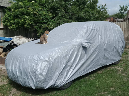 Тент автомобильный Milex Jeep 3XL (зеркало + замок) PEVA + PVC с подкладкой - фото 6