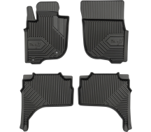 Гумові килимки Frogum №77 для Mitsubishi L200 (mkV) 2014-2023; Fiat Fullback (mkI) 2016-2019 (double cab)