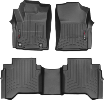 Коврики Weathertech Black для Toyota Hilux (mkVIII) 2015&rarr; (без воздуховодов на полу 1 ряда) - фото 1