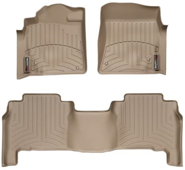 Коврики Weathertech Beige для Toyota Land Cruiser (J200) 2007-2012; Lexus LX (mkIII) 2007-2012 (4 крепежных крючка) - фото 1