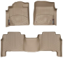 Коврики Weathertech Beige для Toyota Land Cruiser (J200) 2007-2012; Lexus LX (mkIII) 2007-2012 (4 крепежных крючка) - фото 1