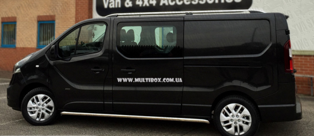 Рейлинги на крышу цельноалюминиевые Opel Vivaro, 14-18 Crown Black - фото 3