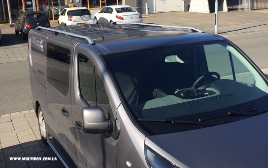 Рейлинги на крышу цельноалюминиевые Opel Vivaro, 14-18 Crown Black - фото 4