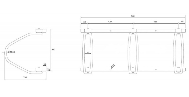 Велопарковка для 3-х велосипедов Krosstech Echo-3 Wall - фото 7