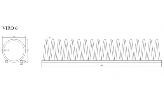 Спиральная велопарковка на 6 велосипедов Krosstech Viro-6 / 150 - фото 5