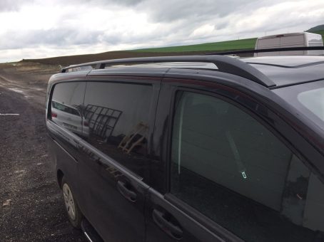 Рейлинги на крышу Mercedes Vito / Viano (W639) 2003-2014, V-Class (W447) 2014&rarr; Gold Black (металические ножки) - Короткая база - фото 8