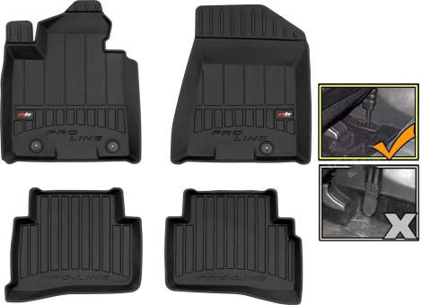 Гумові килимки Frogum Proline 3D для Kia Sportage (mkIV) 2015-2021; Hyundai Tucson (mkIII) 2015-2020 (з натягувачем ременя) - фото 1