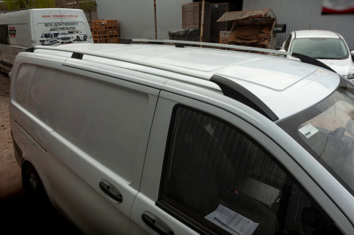 Рейлінги на дах Mercedes Vito / Viano (W639) 2003-2014, V-Class (W447) 2014&rarr; Elite (пластикові кінцевики) - Коротка база - фото 15