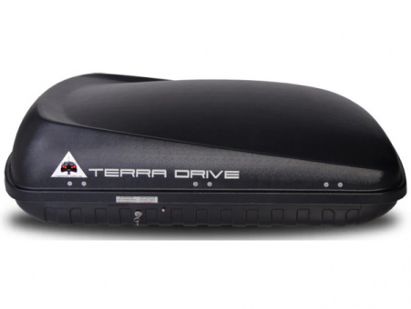 Бокс на крышу Terra Drive 420 черный матовый, двухсторонний - фото 1