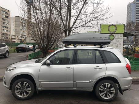 Автомобильный бокс Terra Drive 440 серый матовый, двухсторонний - фото 52