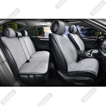 Накидки с алькантары на сиденья авто Elegant Trento серого цвета EL 700 613 - фото 1
