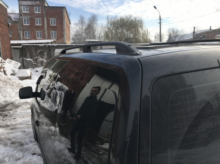 Рейлинги на крышу Erkul Volkswagen Caddy (mkIV) 2020&rarr; Skyport Black - фото 3