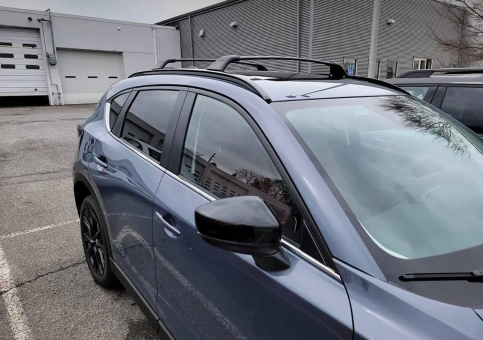Багажные поперечины на рейлинги для Mazda CX-5 2017&rarr; Original OEM Black - фото 9