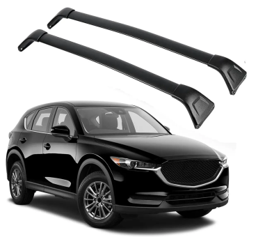 Багажные поперечины на рейлинги для Mazda CX-5 2017&rarr; Original OEM Black - фото 1