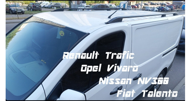 Рейлинги на крышу цельноалюминиевые Opel Vivaro, 14-18 Crown Black - фото 1